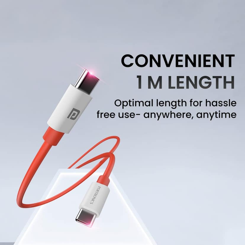 Portronics Konnect Dash Max High Grade Copper Cable, 1 M Length, Universal PD Type-C charging view 4