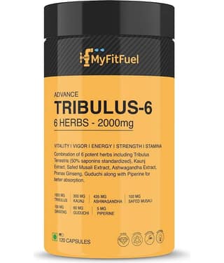 MyFitFuel Tribulus +6 Herbs 2000mg, Ginseng, Kaunj, Safed Musli &more 120 Tablet 120 no.s Minerals Tablets