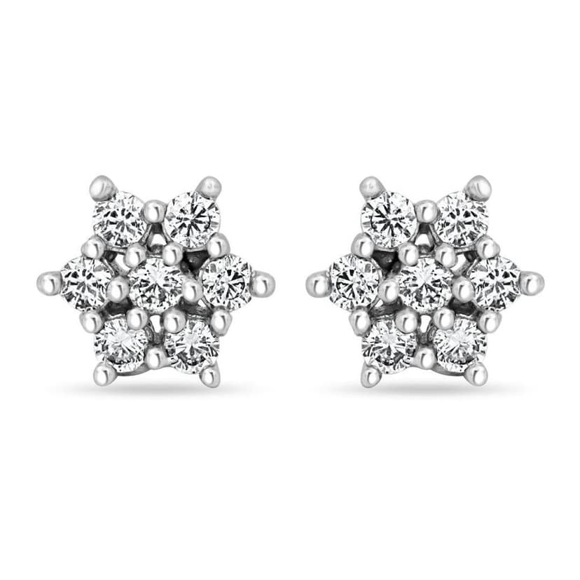 Zarkan Cute Flower Silver Studs view 2