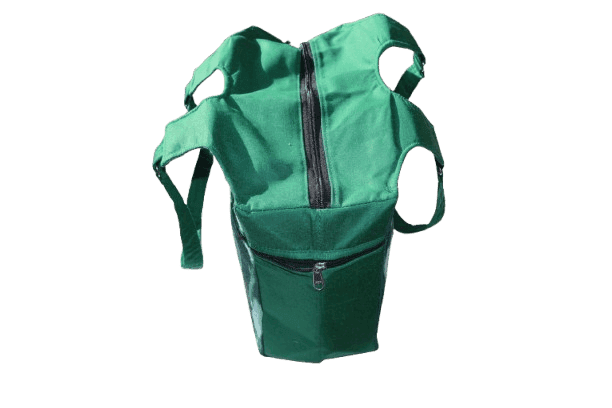 Premium Multipurpose Ikat Fabric Shopping Bag with Dual Zippers & Side Pocket – Green Color view 2