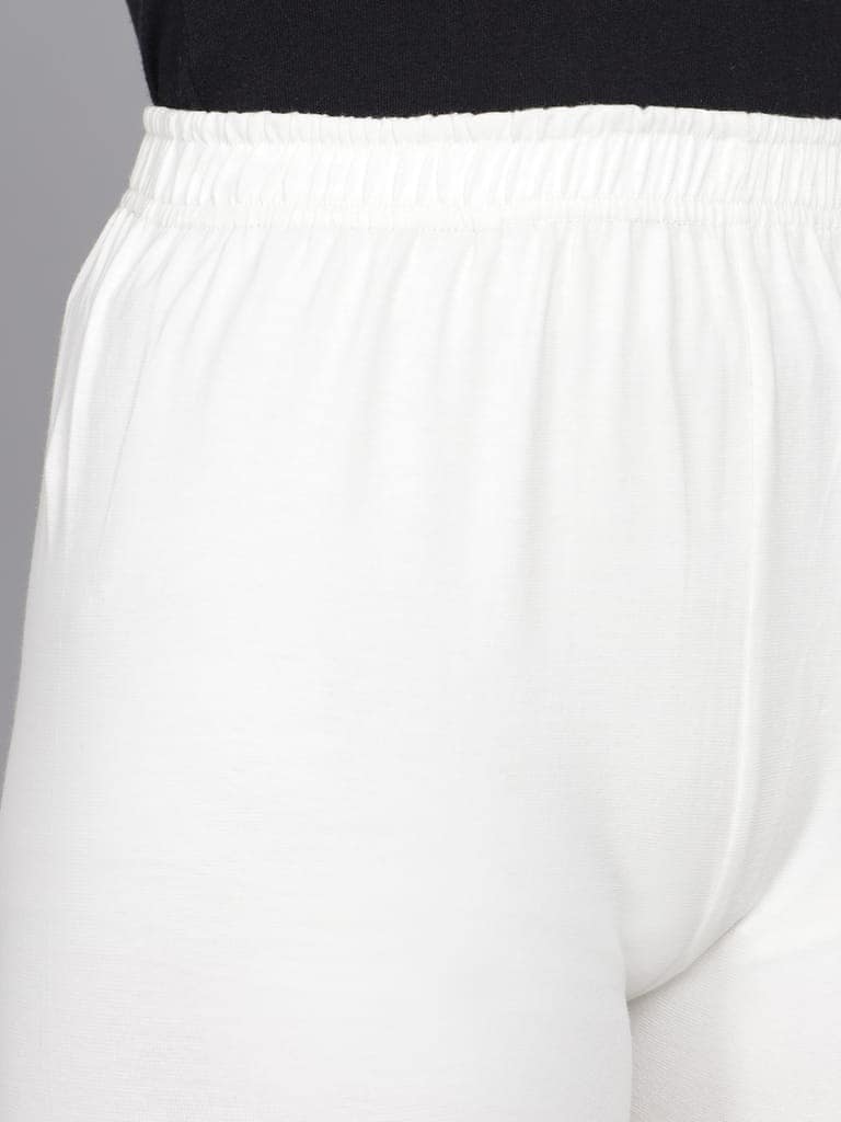 SOFT COLORS Women's Skinny Fit Ethnic Wear Ankle Length Leggings (Off White ) view 5