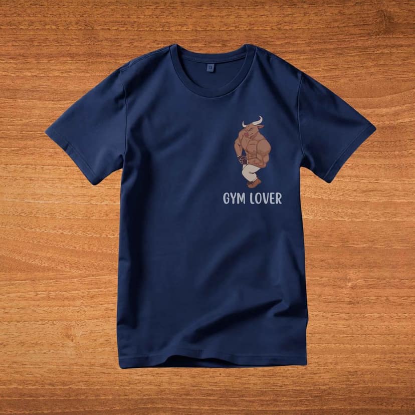 Trishoolin Gym Lover Graphic Theme T-Shirt | Design 40020MB | Cotton Regular Fit | Crew Neck / Round Neck Half Sleeve | Pack of 1 view 2