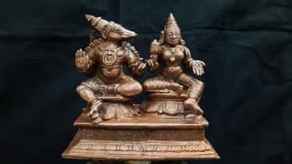 Searchers Paradise - Copper Idols Bhoo Varaghar and Lakshmi , 3.3 inches, Copper Handmade 680 Grams, Patina Antique Finish, Pack of 1 Piece