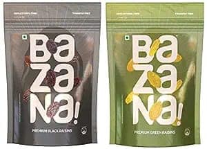 Bazana Premium Green(250g) & Black Raisins(210g) Combo Pack - 460g (2 Units) |