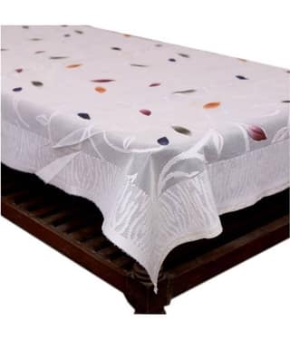 Cotton Jacquard 4 Seater Rectangular Centre Table Cover Table Cover (152x101 cm)-white
