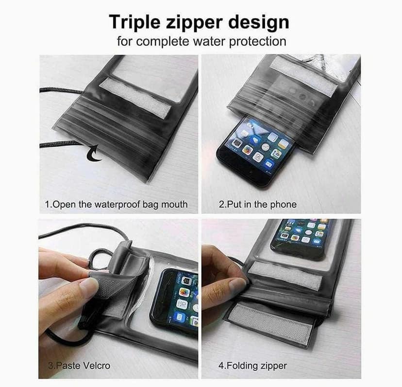 Universal Waterproof Mobile Rain Cover with Secure Lock (Pack of 2) view 2
