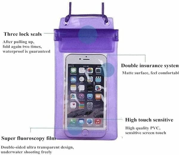 Universal Waterproof Mobile Rain Cover with Secure Lock (Pack of 2) view 3