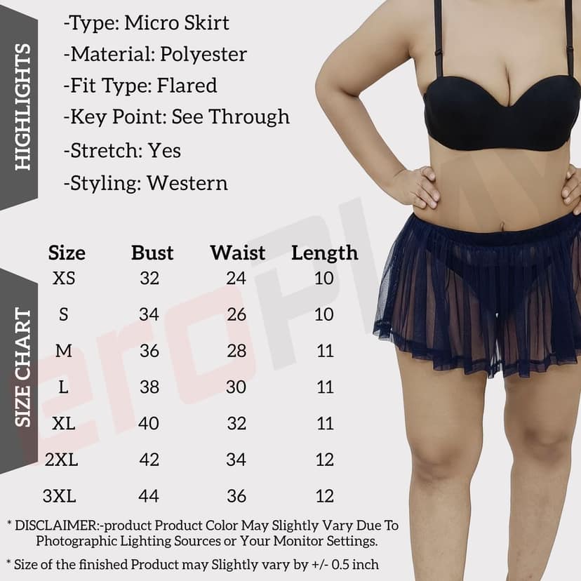 Girls and Women Casual, Beach, Swim, Honeymoon and Club Wear Transparent Dark Blue See Through Micro Skirt view 5