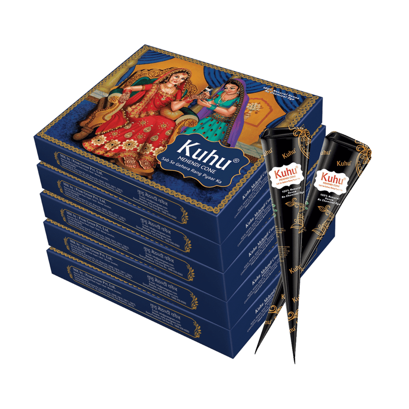 Kuhu Natural Henna-Based Mehendi Cones Set view 4