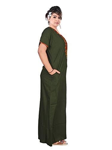 VALENCIA SLEEPWEAR Floral Embroidery Gown Maxi Nightwear Nighty Lizzy Bizzy Soft Fabric Length Night Slip view 8