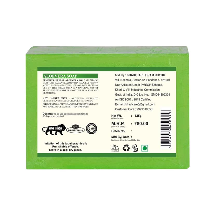 Khadi Care Herbal Aloevera Soap (Pack of 8) (pack of 4) view 4