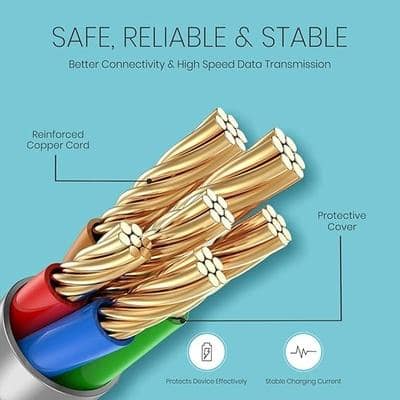 Portronics Konnect L Fast Charging 3A Type-C Cable 1.2Meter with Charge & Sync Function for All Type-C Devices view 2