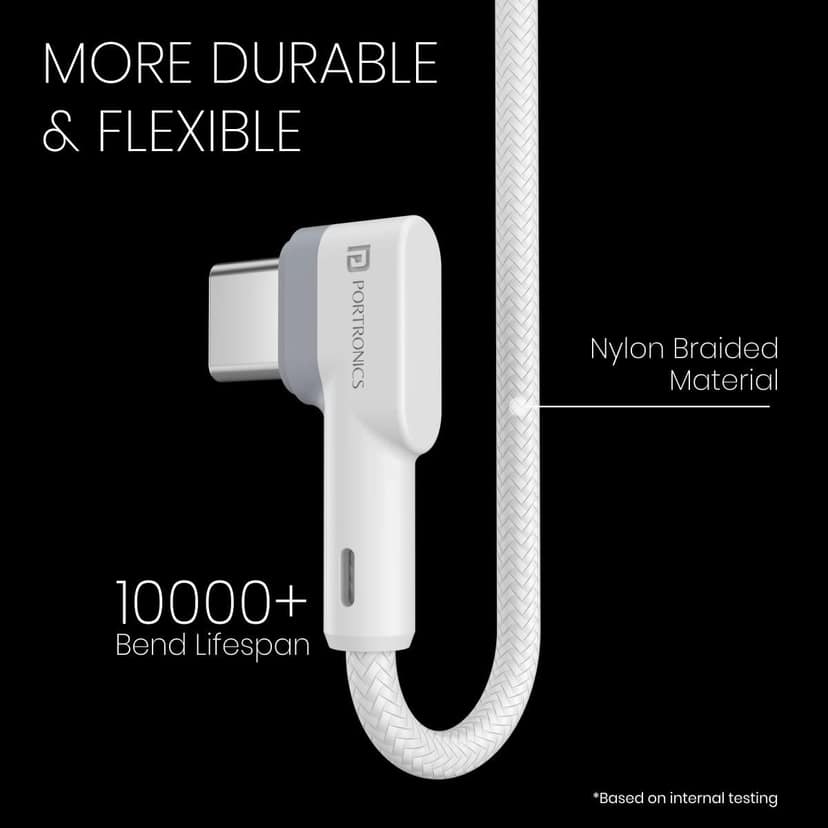 Portronics Konnect L Fast Charging 3A Type-C Cable 1.2Meter with Charge & Sync Function for All Type-C Devices view 5