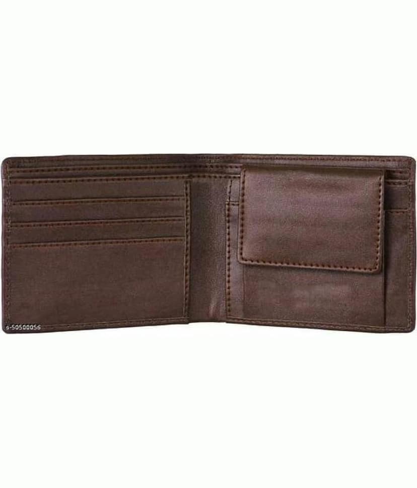 HRFSTAR 100% Leather Solid Men's Regular Wallet With 5 Slots For Card ( Brown , Pack of 1 ) view 2