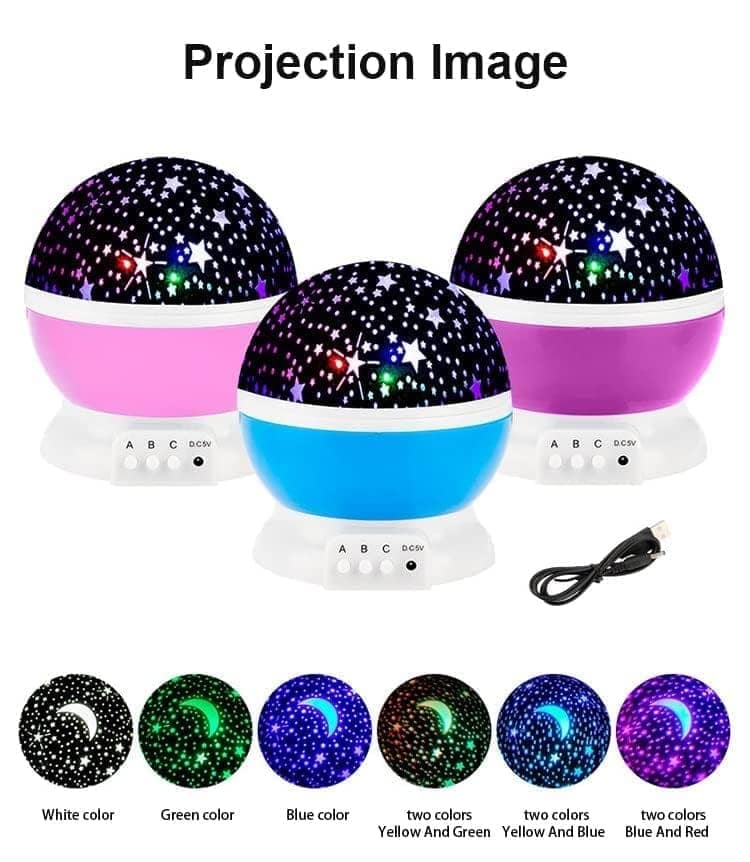 Plastic Star Master Galaxy Night Projector Lamp 360 Rotating Led Starry Light with Moon, Ocean Wave & Astronaut Effects Battery Operated for Bedroom Dcor Gift for All Multicolor view 5