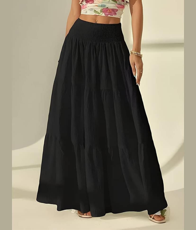ZWERLON Black Viscose Women's Flared Skirt ( Pack of 1 )