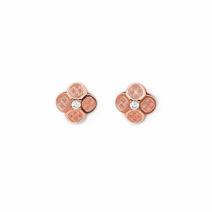 Rose Gold Mini Flower Earrings