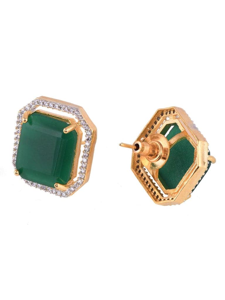 GoldPlated White & Green AD Studded Jewellery Set view 7