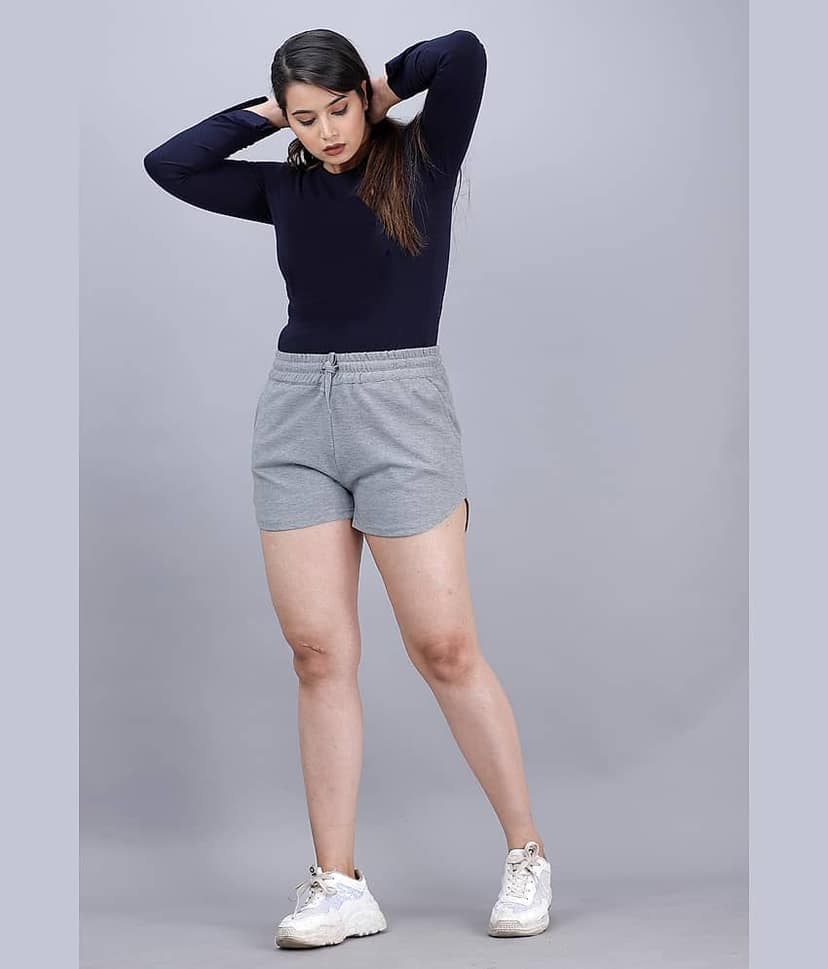 Scrott Fitness Cotton Hot Pants - Gray