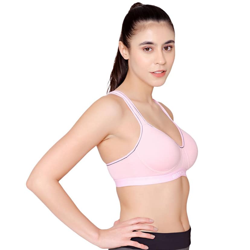Bodycare cotton spandex wirefree adjustable straps seamless padded sports bra-1615B view 3