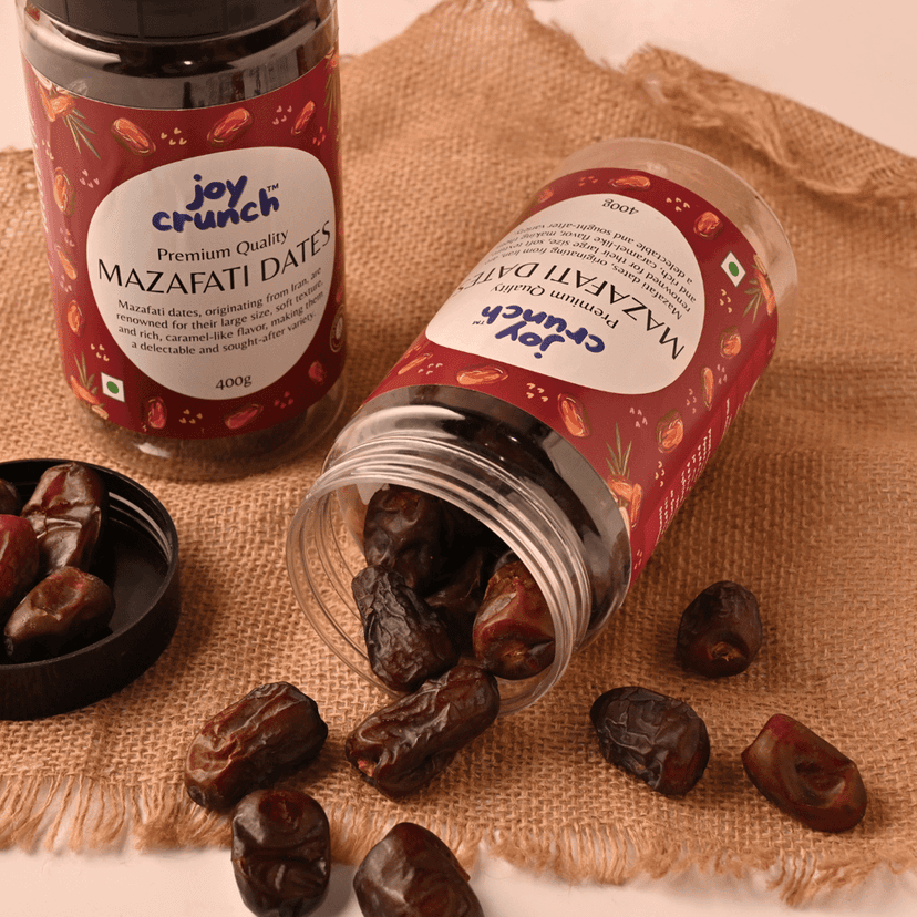 Joy Crunch Khajoor Dates 500gm | Khajur Dry Fruit | Rich in Iron, Fibre & Vitamins | Mazafati Premium Dates | Khajur Dry Fruits | Healthy & Nutritious Soft Dates | Dates Kimia 500 grams view 8