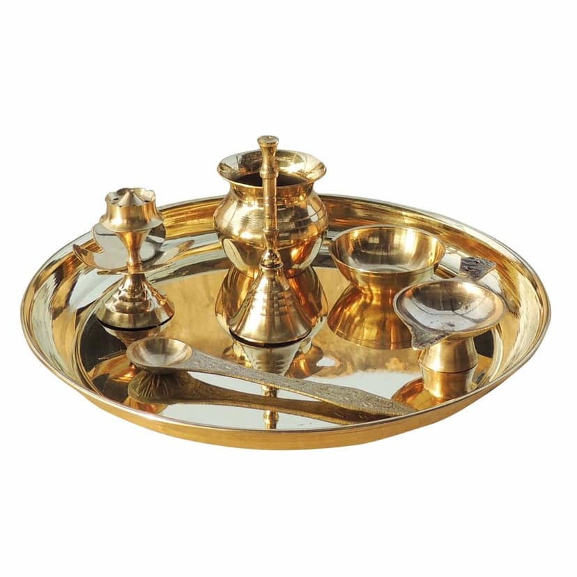 Brass Puja Thali Set (ZMAS384 C) view 2