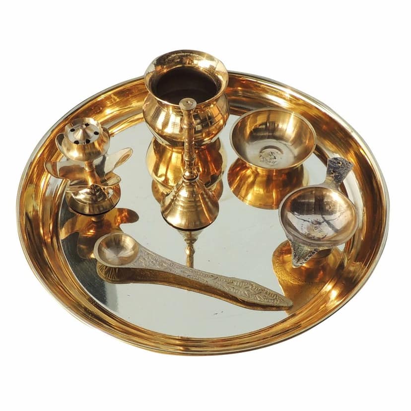 Brass Puja Thali Set (ZMAS384 C) view 3