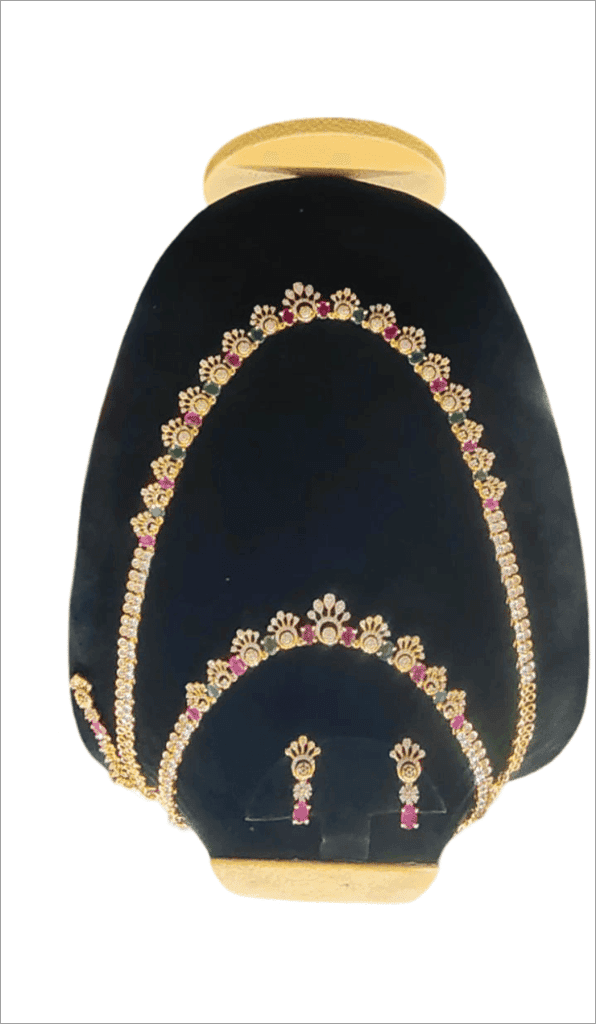 Bridal Necklace Set with Kundan Stones and Pearls view 4