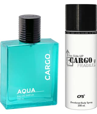 CFS Cargo Aqua EDP Long Lasting Perfume & Cargo White Deodorant Body Spray