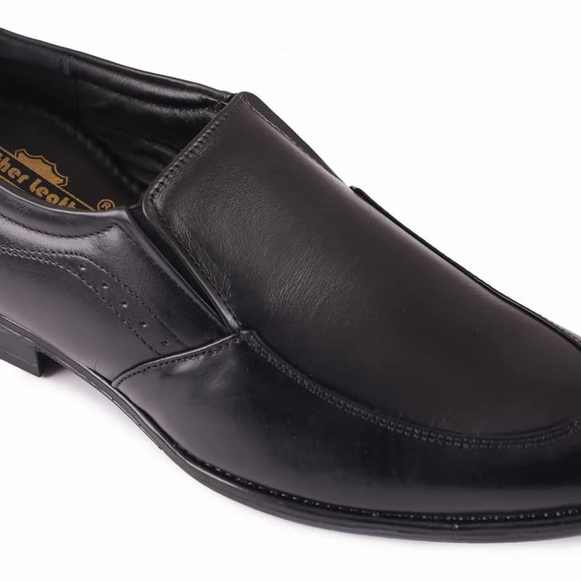 FEATHER LEATHER Latest Stylish Genuine Leather Shoe for Men's & Boys/Formals/Office Wear (Black) view 2