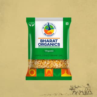 Bharat Organics Unpolished Toor (Arhar) Dal - 1kg