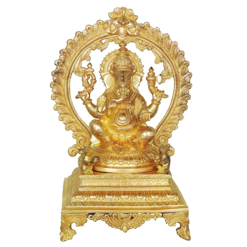 Brass Showpiece Ganesh Ji Statue (BSMAS875 A) view 2