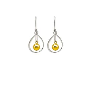 18k Gold Plated Two Tone Silver Starburst Earrings