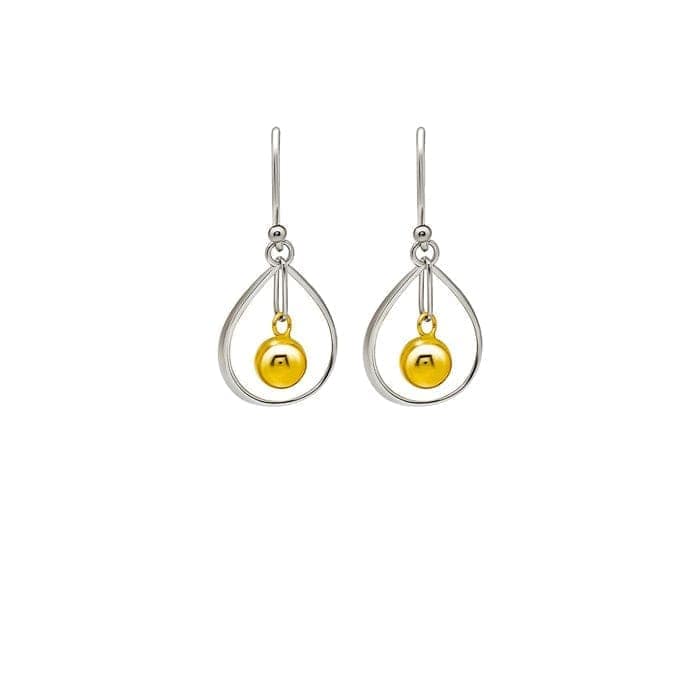 18k Gold Plated Two Tone Silver Starburst Earrings