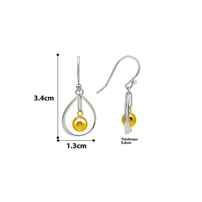 18k Gold Plated Two Tone Silver Starburst Earrings view 4