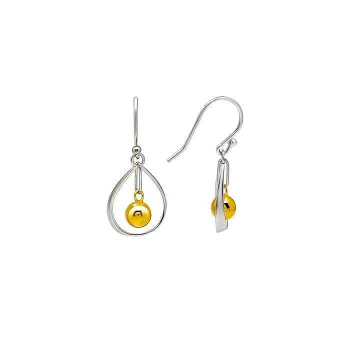 18k Gold Plated Two Tone Silver Starburst Earrings view 5