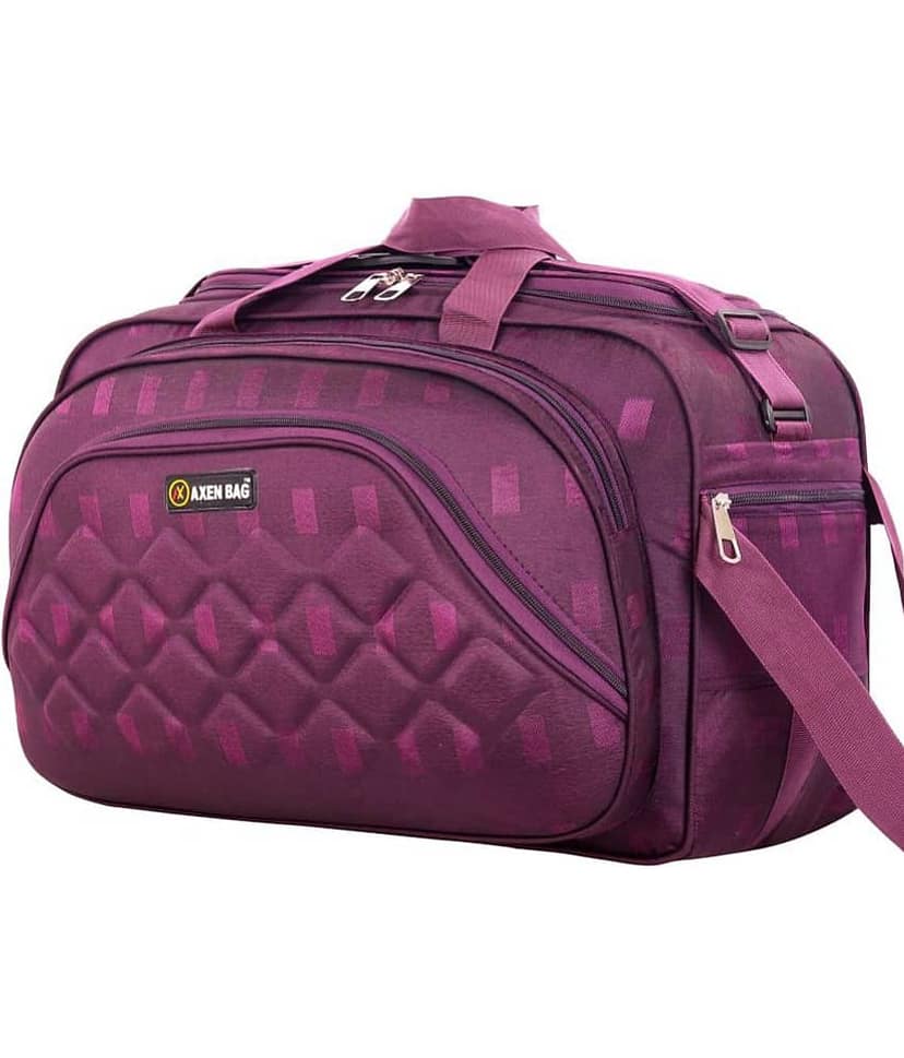 AXEN BAGS - Brown Polyester Duffle Trolley