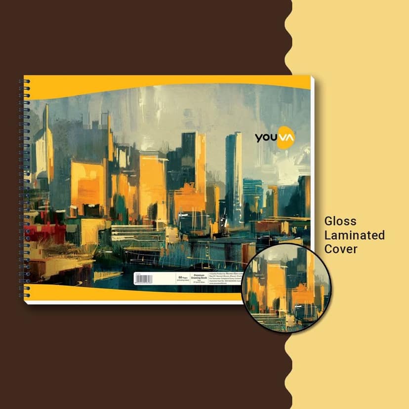 Navneet Youva | Spiral Wiro Drawing Book | 27.5cm x 35cm | 60 Pages | Pack of 1 view 3