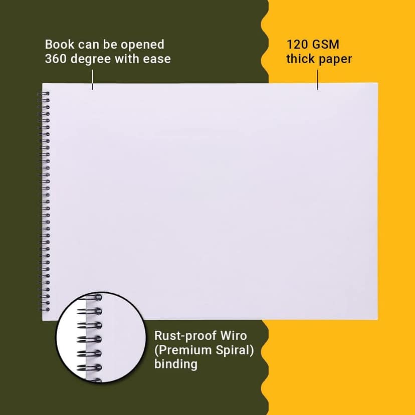 Navneet Youva | Spiral Wiro Drawing Book | 27.5cm x 35cm | 60 Pages | Pack of 1 view 4
