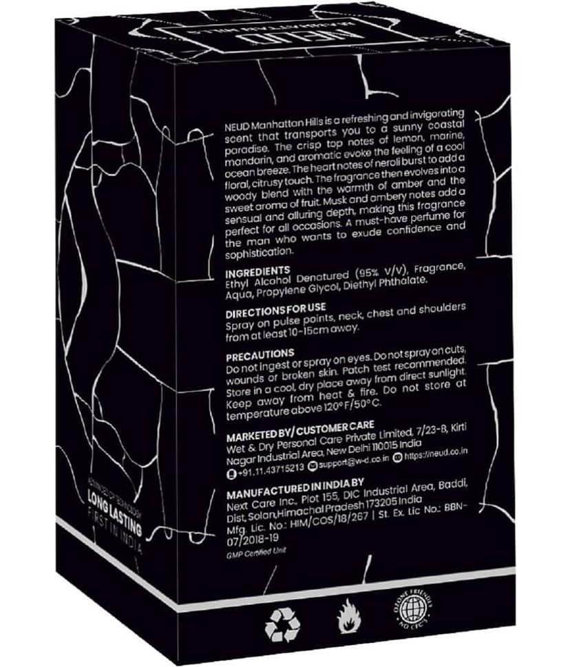 NEUD Manhattan Hills Luxury Perfume for Sophisticated Men Long Lasting EDP, 100 ml view 2