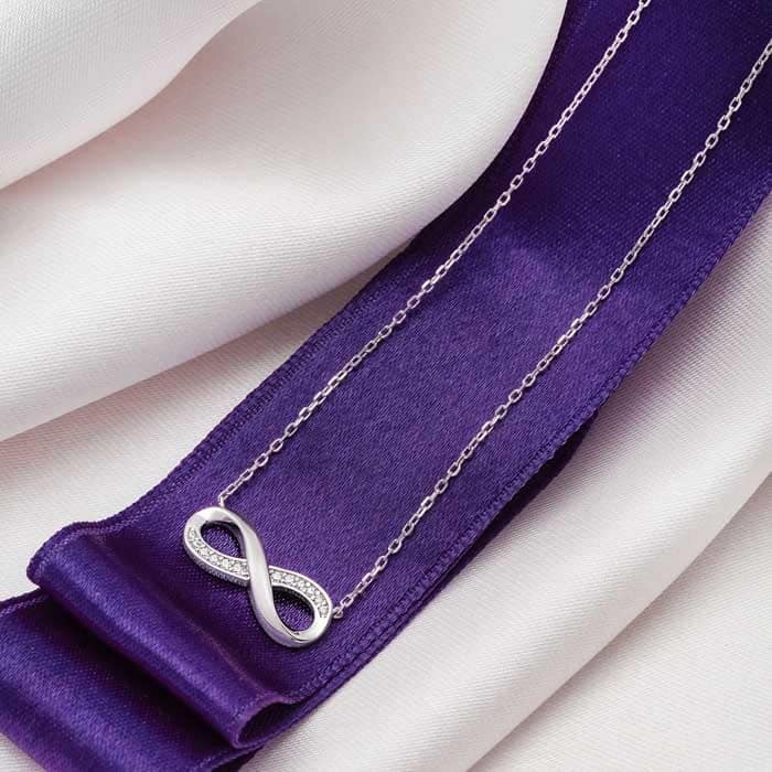 Silver Infinity Glow Necklace view 3
