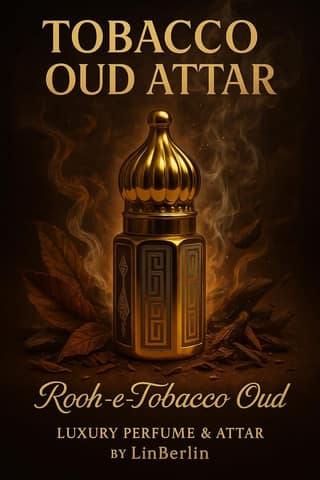 Tobacco Oud Attar | Long Lasting Arabic Fragrance Oil | Smoky Woody Oud Perfume | Alcohol-Free Luxury Fabric Use Attar by LinBerlin
