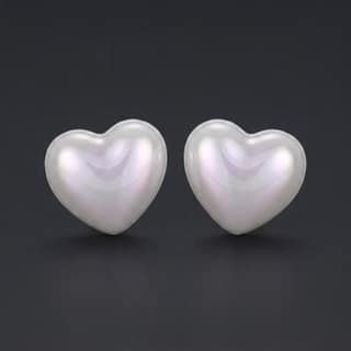 Heart Pearl Studs | Gold-Tone Anti-Tarnish Imitation Jewellery