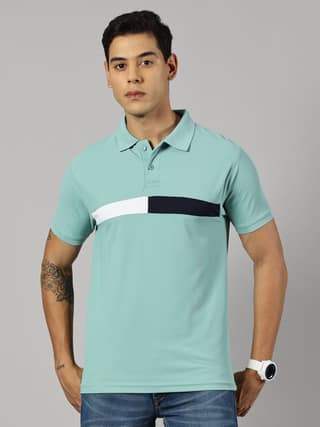 Dry-fit Green Striped Polo