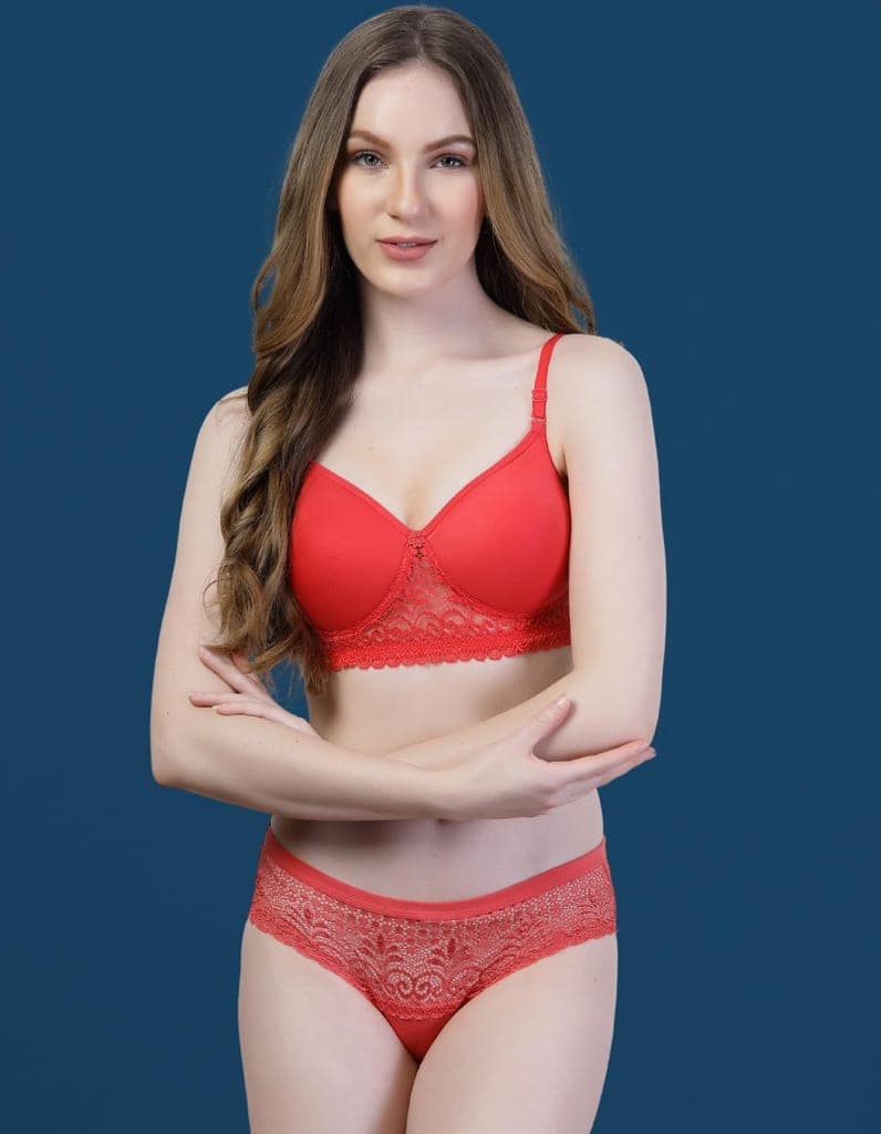 ADORNSTAR Bra Panty Set Sexy Lingerie Set for Women Pack of 3 Silver view 8