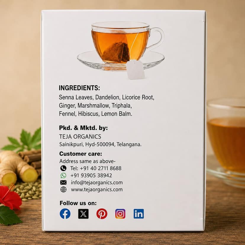 Constipation Relief 25 Tea Bags | Supports Bowel Regularity & Gut Health Bell Comfort, Lubricate the Intestines Helps to improve Bowel movement Helps to reduce stomach cramps & Bloating view 2