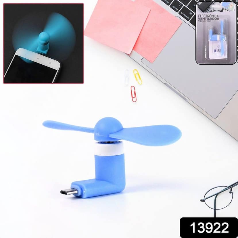 Micro / Android USB Mini Fan Flexible USB Fan (1 Pc / With Card Packing)