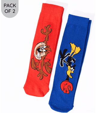 Thela Gaadi Cotton Men's Printed Multicolor Full Length Socks ( Pack of 2 )