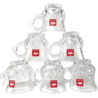 YUJING Transparent Tea Cup Coffee Cup Set Made of Crystal Clear Glass 140 ml Pack of 6