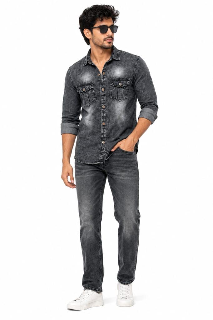 Premium Quality Jeans Shirts | Jeans Made of 100% Cotton Fabric | Long Durable |Fashionable, Stylish, Comfortable & Skin Friendly | Suitable Wear for Mild & Dense Winter, Rainy, Autumn |